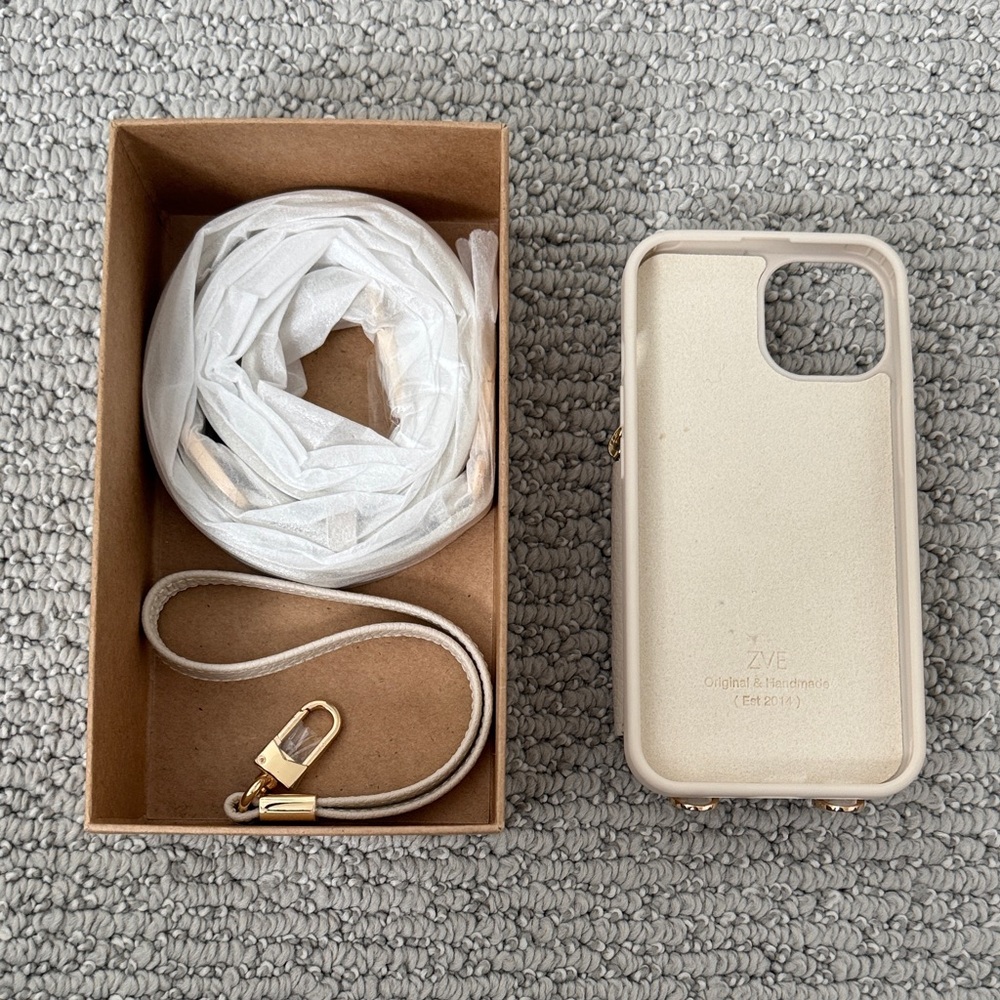 Cream Phone Case with Strap